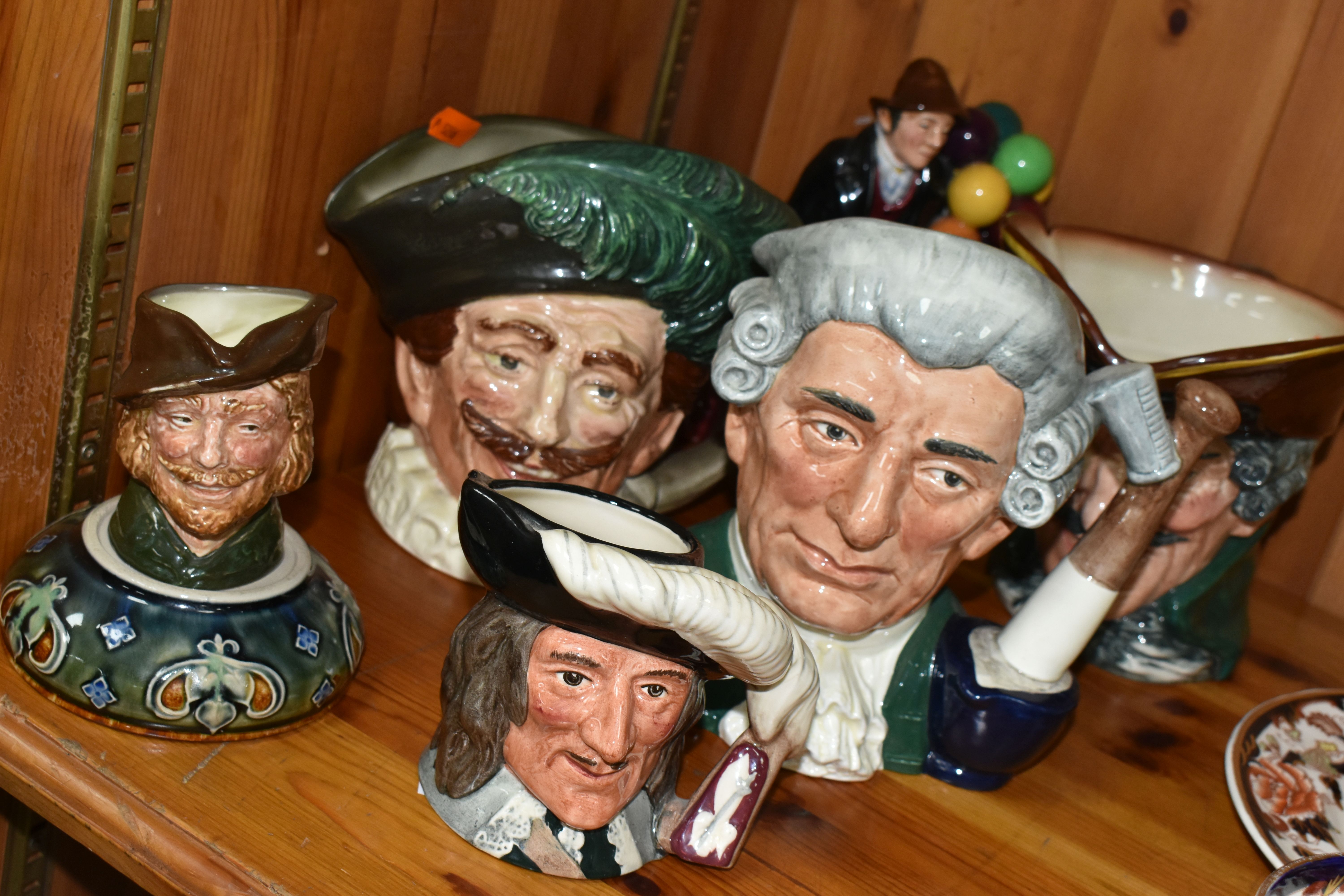 A COLLECTION OF ROYAL DOULTON CHARACTER JUGS, to include 'Dick Turpin', 'Apothecary', 'The