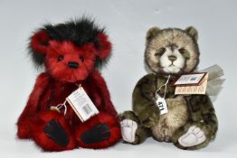 TWO CHARLIE BEARS, comprising 'Smidgen' CB161636, height approx. 34cm, exclusively designed by