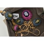 A 'VIVIENNE WESTWOOD' COSTUME JEWELLERY SET, to include a large statement necklace set with blue,