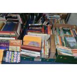SIX BOXES OF ASSORTED BOOKS, over one hundred books to include a quantity of mid-century Penguin