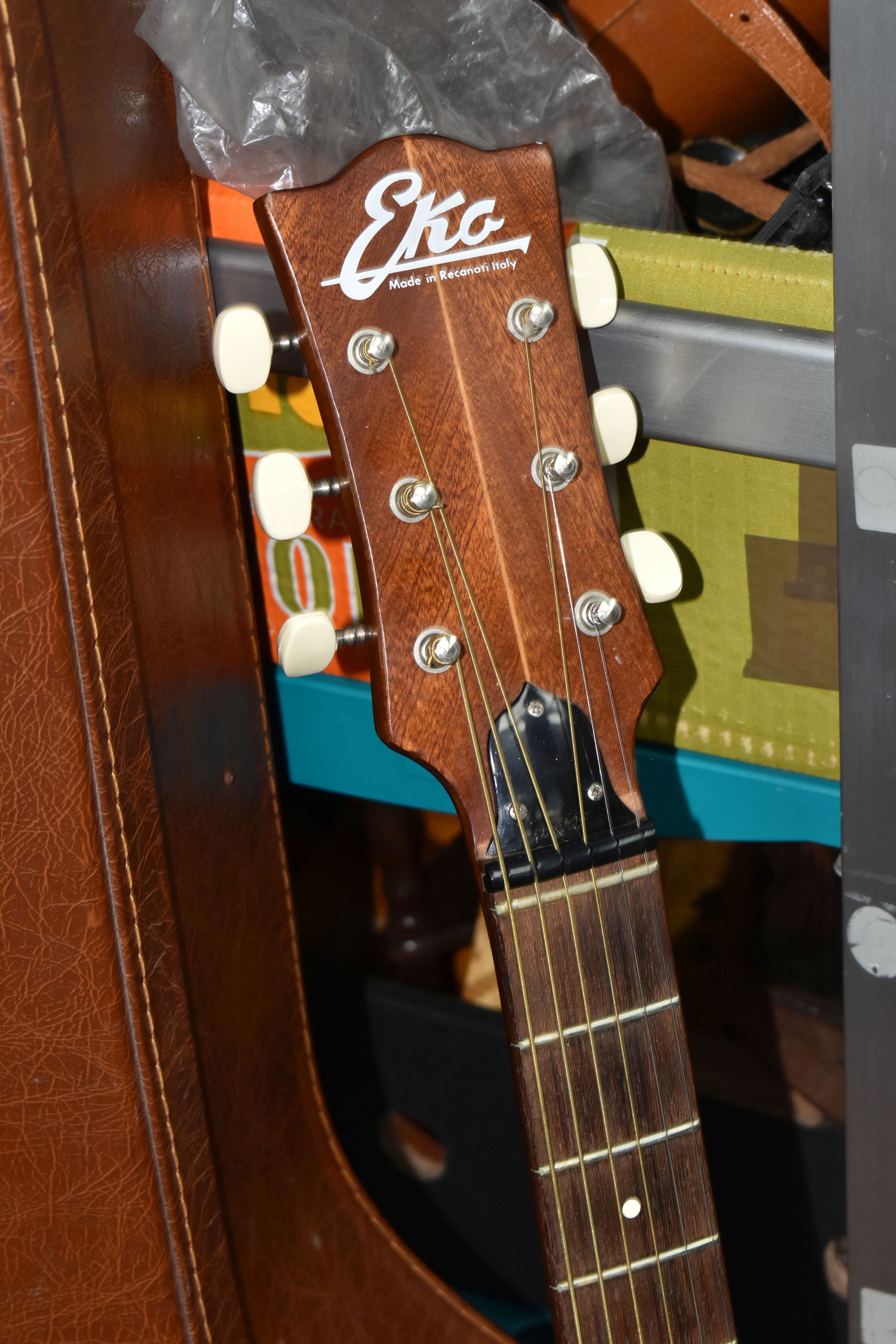 AN EKA ITALIAN ACOUSTIC GUITAR AND CASE, comprising a Model VI six string guitar having mahogany - Image 2 of 7