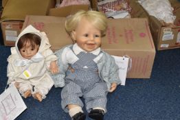 FIVE BOXED ZAPF CREATION DESIGNER AND COLLECTION DOLLS, comprising 'Herzchen Bube' and 'Herzchen