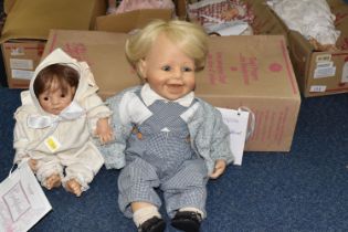 FIVE BOXED ZAPF CREATION DESIGNER AND COLLECTION DOLLS, comprising 'Herzchen Bube' and 'Herzchen