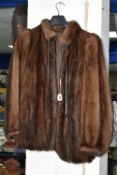 A 1980'S LADIES MINK FUR JACKET, made in England, approximate size UK 12/14 (1) (Condition Report: