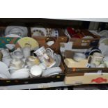 SIX BOXES AND LOOSE KITCHEN CROCKERY AND DINNERWARE, including a Krautheim 'Franconia' dinner