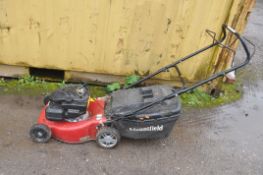 A MOUNTFIELD SP454 SELF PROPELLED PETROL LAWN MOWER with grass box (engine pulls freely but hasn't