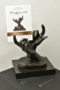ROLF HARRIS (AUSTRALIAN 1931) 'INTUITION' a limited edition bronze sculpture of a pair of hands