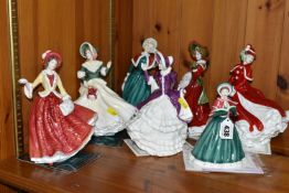 A GROUP OF SEVEN ROYAL DOULTON CHRISTMAS FIGURINES, comprising HN5168 'On The First Day Of