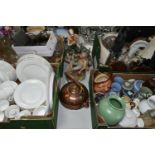 SIX BOXES AND LOOSE CERAMICS AND GLASSWARE, to include a Royal Doulton 'John Barleycorn' character