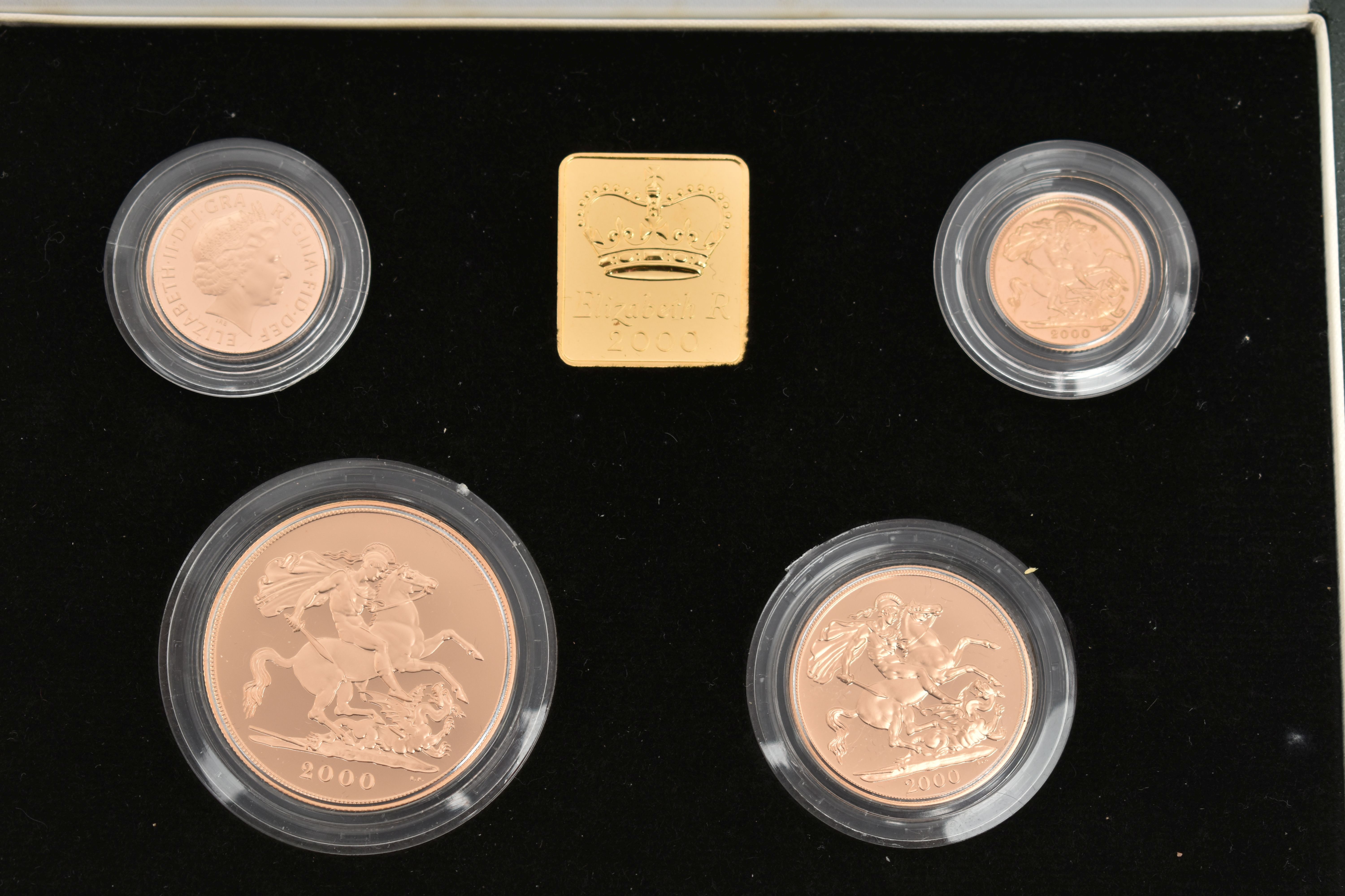 A ROYAL MINT 2000 GOLD PROOF FOUR COIN COLLECTION, including Five pounds, Two pounds, Sovereign - Image 2 of 5