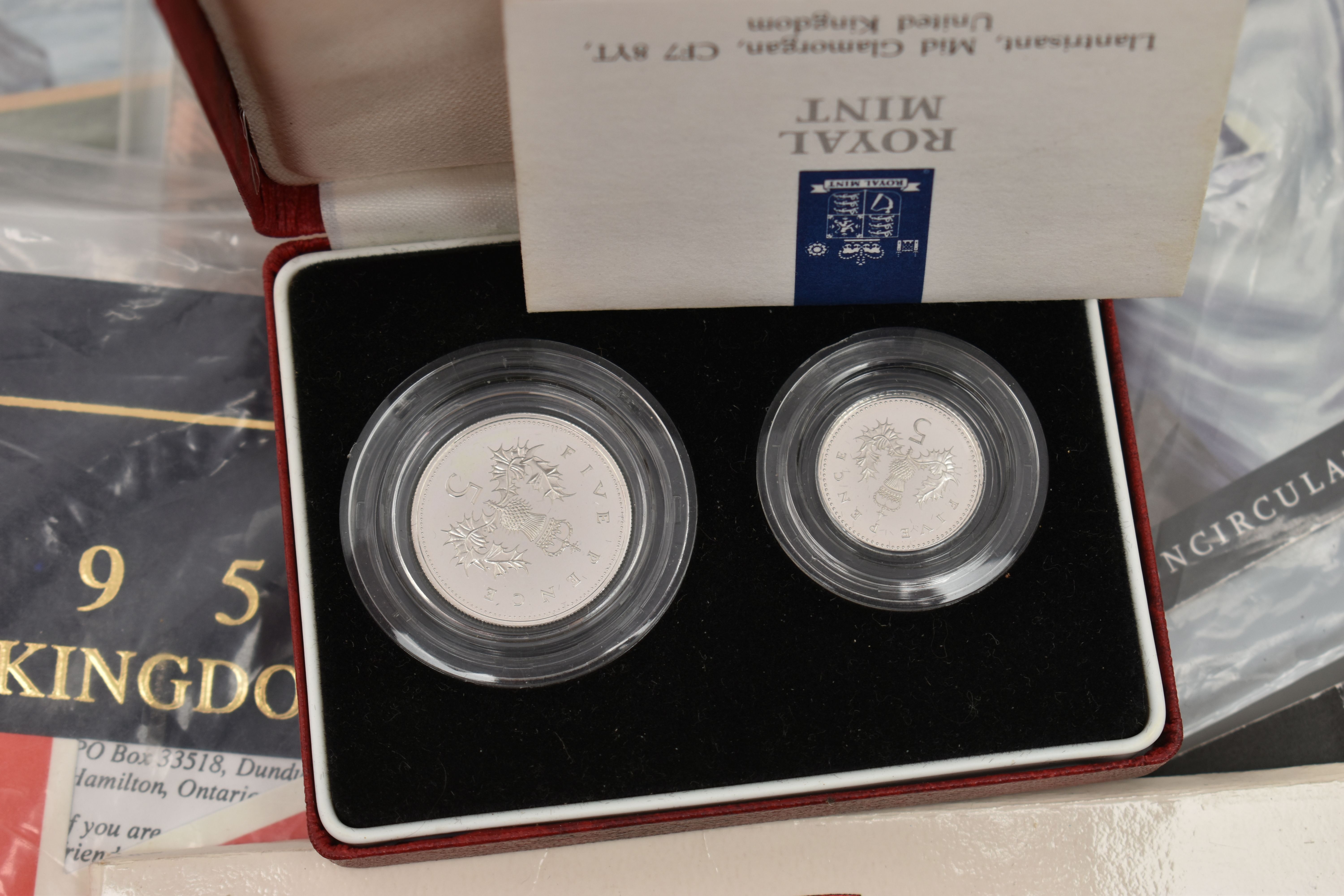 A RED BOX OF ROYAL MINT SILVER AND SILVER PROOF COINS TO INCLUDE 17 BRITANNIA COINS (Some with - Image 7 of 14