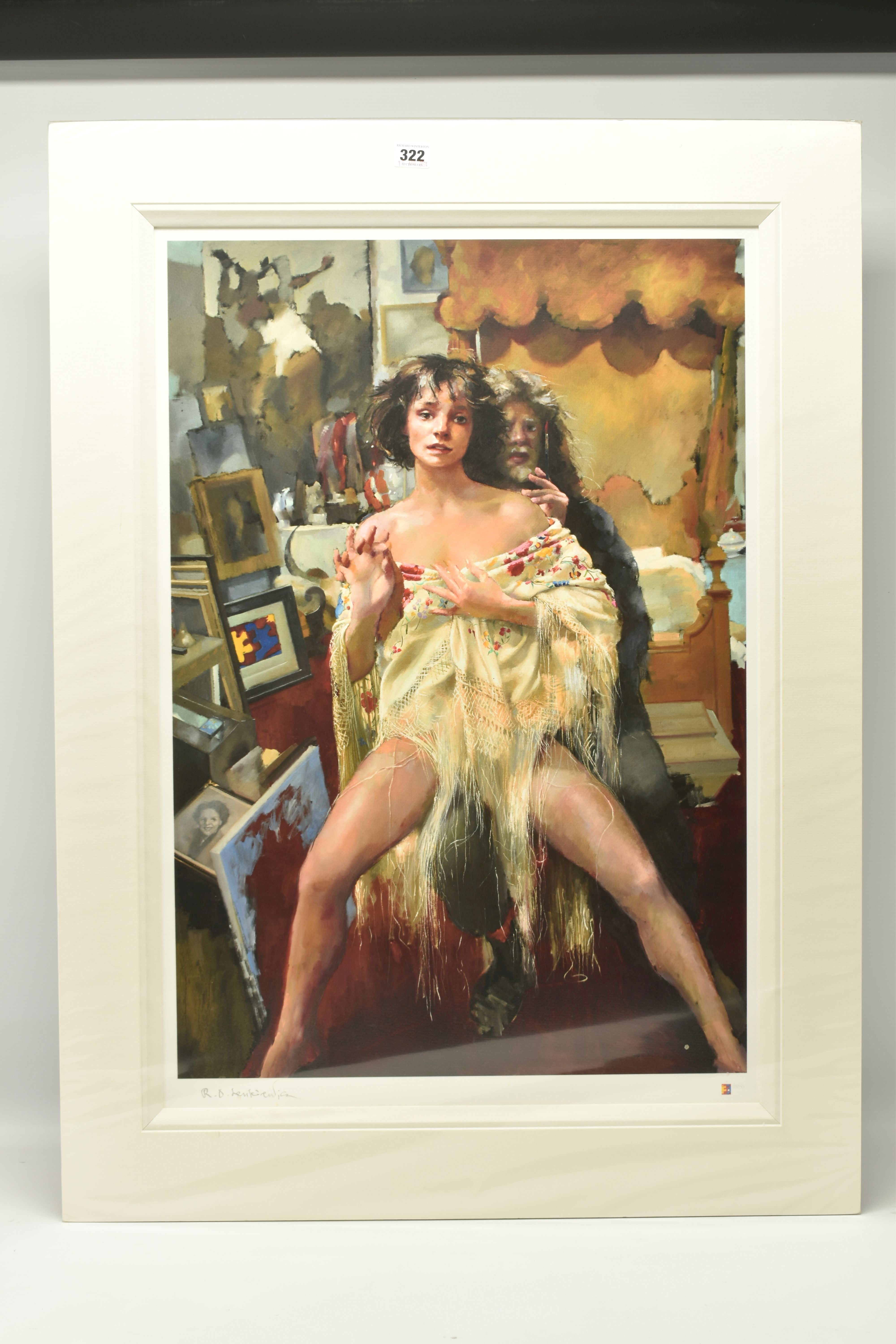 ROBERT LENKIEWICZ (1941-2002) 'THE PAINTER WITH BENEDIKTE', a limited edition print depicting the