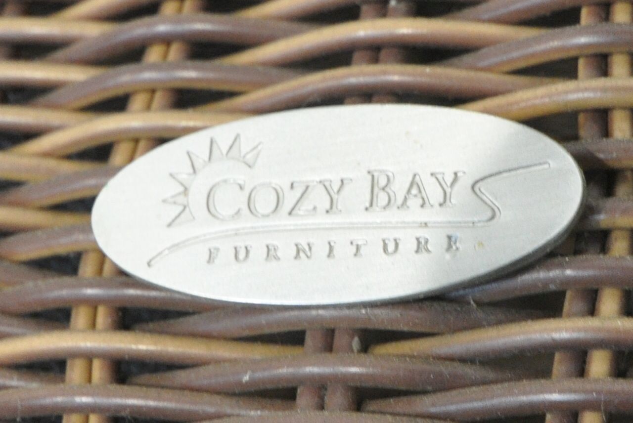 A COZY BAY RATTAN ARMCHAIR, along with a circular smoked glass table (condition report: general - Image 3 of 4