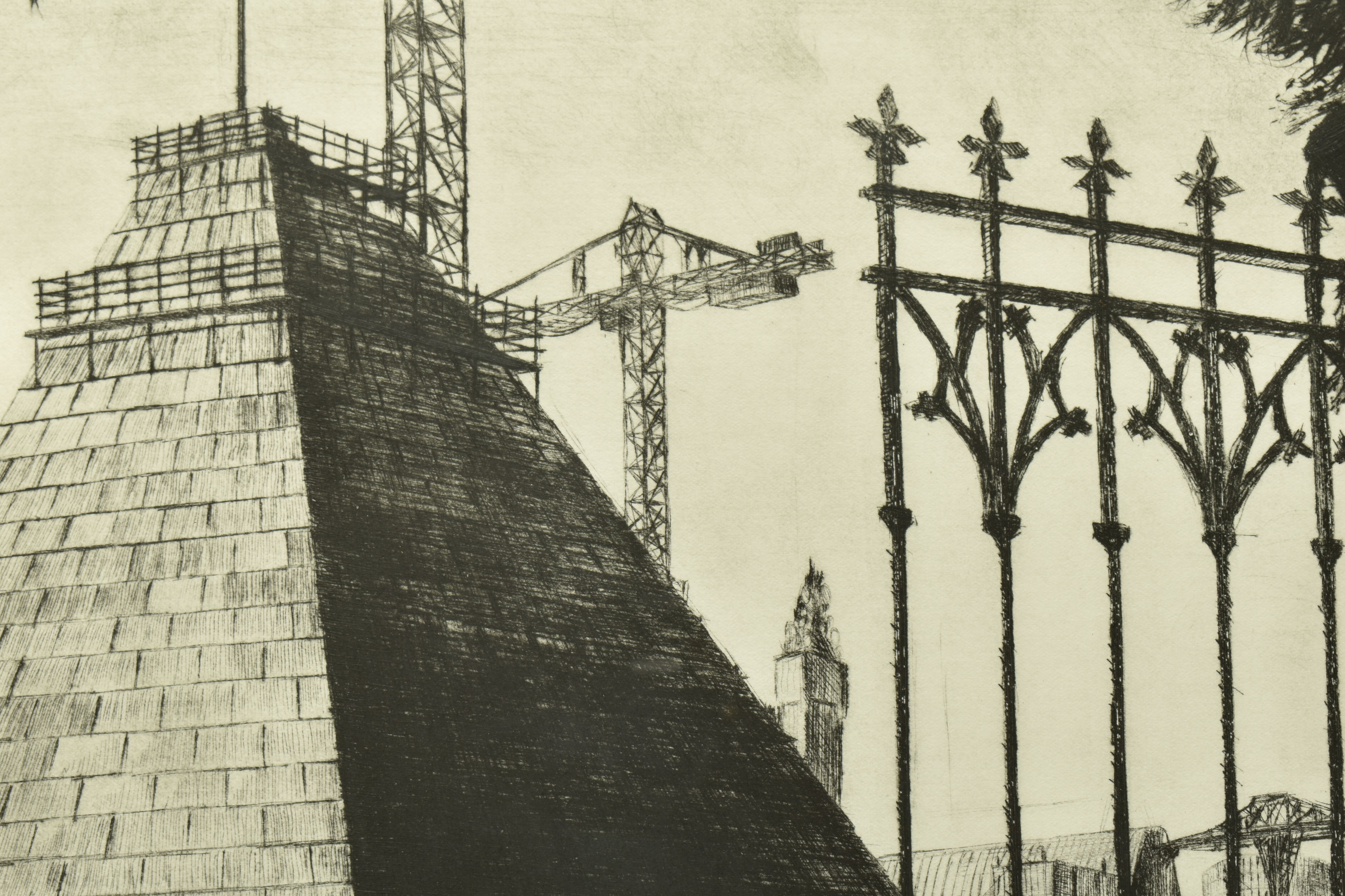 JOHN HOWARD (BRITISH 1958) 'PYRAMIDE DI BIRMINGHAM', a limited edition dry point etching depicting - Image 3 of 9