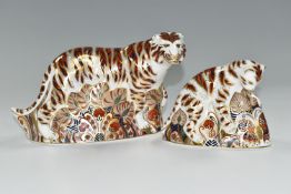 TWO ROYAL CROWN DERBY IMARI PAPERWEIGHTS, comprising 'Bengal Tiger', height 13cm, introduced 1994-