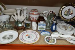 A GROUP OF CERAMICS AND GLASS WARE, to include a Royal Doulton Rustic Willow TC1173 ginger jar, a