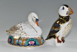 TWO ROYAL CROWN DERBY IMARI PAPERWEIGHTS, comprising 'Swan' designed by Mark Delf 1996-1999 and '