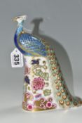 A ROYAL CROWN DERBY LIMITED EDITION 'DESIGNERS' CHOICE COLLECTION DERBY PEACOCK' PAPERWEIGHT, no.