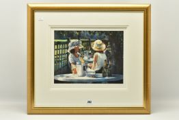 SHERREE VALENTINE DAINES (BRIITISH 1959) FIGURES CELEBRATING WITH CHAMPAGNE, a signed artist proof