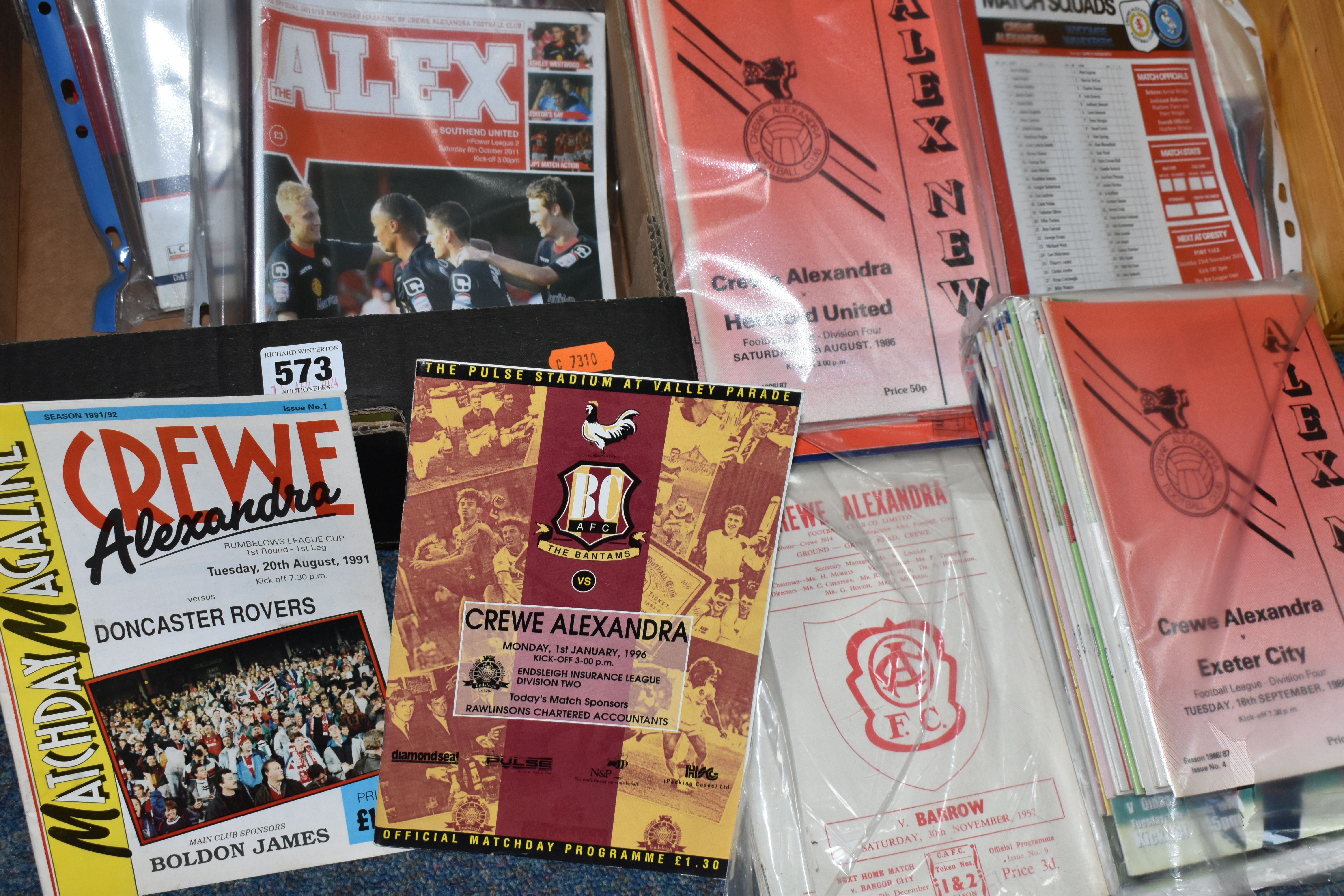 A COLLECTION OF CREWE ALEXANDRA FOOTBALL CLUB PROGRAMMES APPROXIMATELY 150 OVER VARIOUS DECADES, - Image 2 of 3