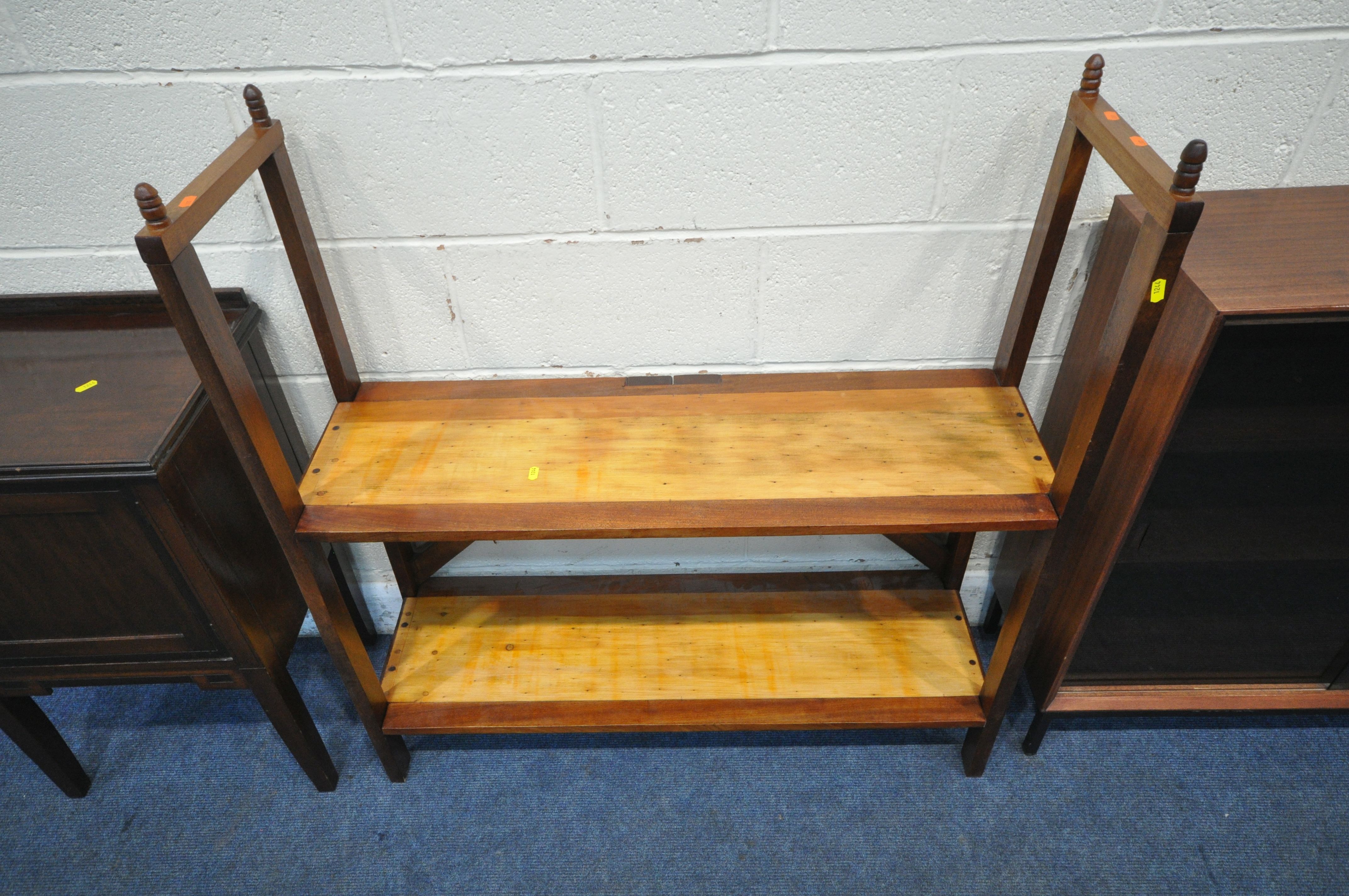 HERBERT GIBBS, A MID CENTURY TEAK BOOKCASE, with double smoked glass doors, that are enclosing two - Image 3 of 3