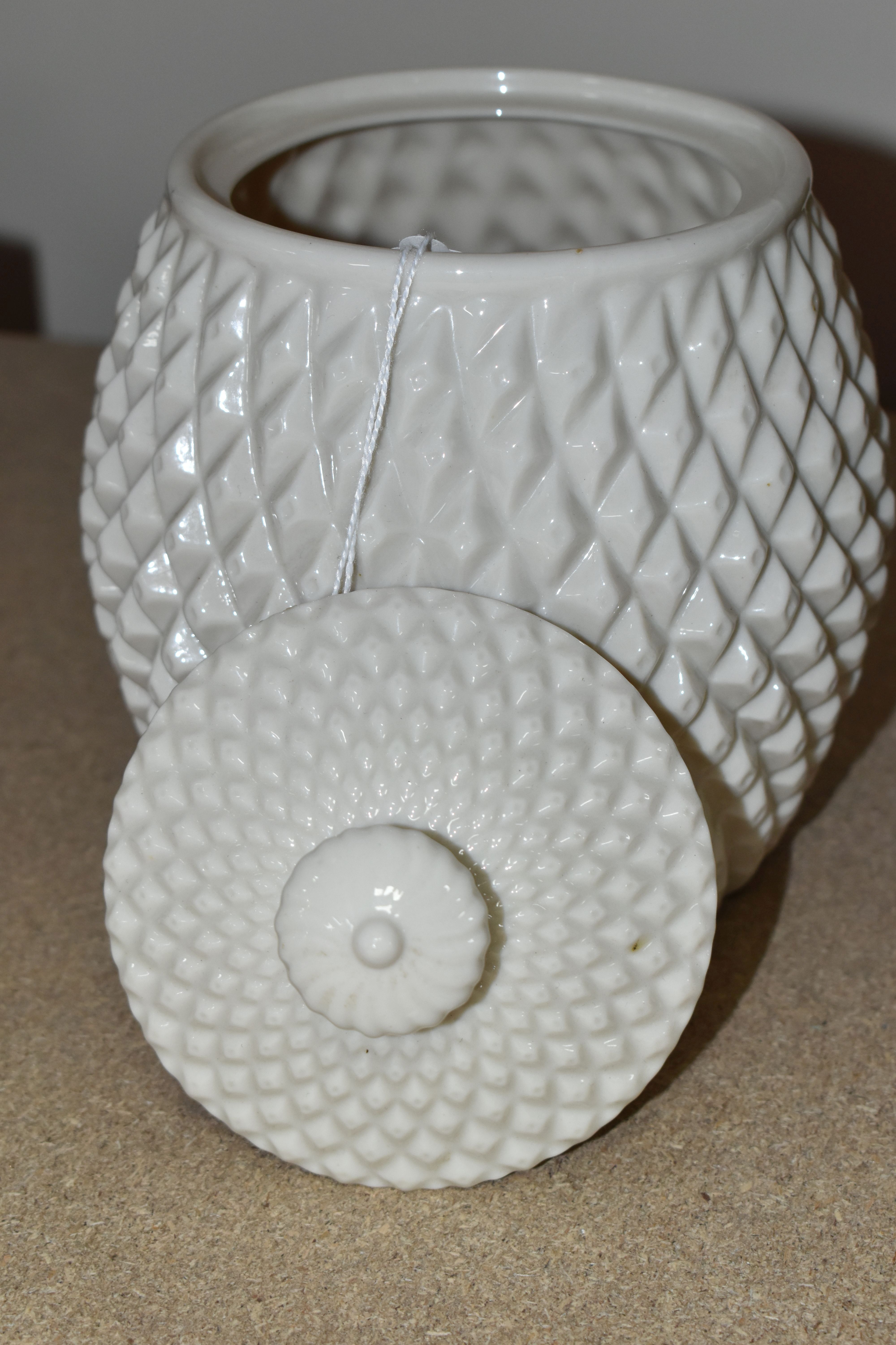 A BELLEEK STORAGE JAR IN THE FORM OF A PINEAPPLE, black second period mark for 1891-1926, - Image 3 of 5