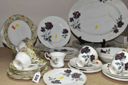 A GROUP OF ROYAL ALBERT 'MASQUERADE' AND 'MARY'S GARDEN' TEA AND DINNER WARE, comprising fifteen