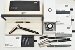 A COLLECTION OF 'MONT BLANC' ITEMS, to include a Mont Blanc fountain pen, white and yellow metal