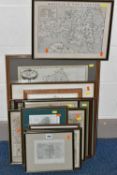 A COLLECTION OF MAPS RELATING TO STAFFORDSHIRE ETC, to include a large Emanuel Bowen map dedicated