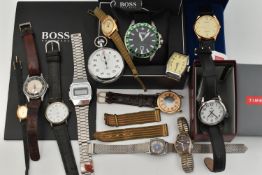 A SELECTION OF WRISTWATCHES, to include a gents 'Hugo Boss, Hole In One Club' quartz wristwatch,