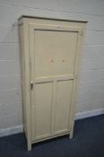 SOLENT FURNITURE PRODUCTS LTD, A 20TH CENTURY CREAM PAINTED SINGLE DOOR CABINET, with five