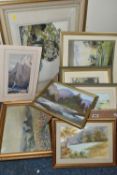 A SMALL SELECTION OF PAINTINGS AND PRINTS, to include a Maurice Detmold print for Kipling's Jungle