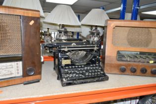 TWO RADIOS AND A TYPEWRITER, comprising G Marconi and Ultra radios, together with an Underwood