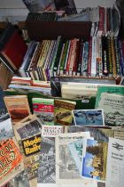 TWO BOXES OF BOOKS & EPHEMERA, mostly on the subjects of Railways, lines, companies and railway