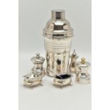 AN ASSORTMENT OF SILVER AND WHITE METAL, to include a pair of salt and pepper mills, hallmarked '