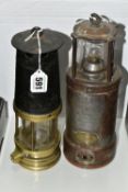 AN OLDHAM & SON 'THE OLDHAM' TYPE C MINERS SAFETY LAMP, with a Johnson, Clapham & Murphy MT3