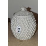 A BELLEEK STORAGE JAR IN THE FORM OF A PINEAPPLE, black second period mark for 1891-1926,