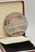 A CASED FALKLAND ISLANDS SELF SUFFICIENCY SILVER PROOF COMMEMORATIVE COIN, of 25 Pounds 1985