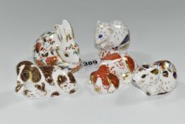 FIVE ROYAL CROWN DERBY PAPERWEIGHTS EXCLUSIVE TO THE COLLECTORS GUILD, comprising 'Meadow
