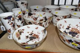 COALPORT - ELEVEN PIECES OF 'HONG KONG' PATTERN PORCELAIN, comprising of two 26cm fruit bowls, a