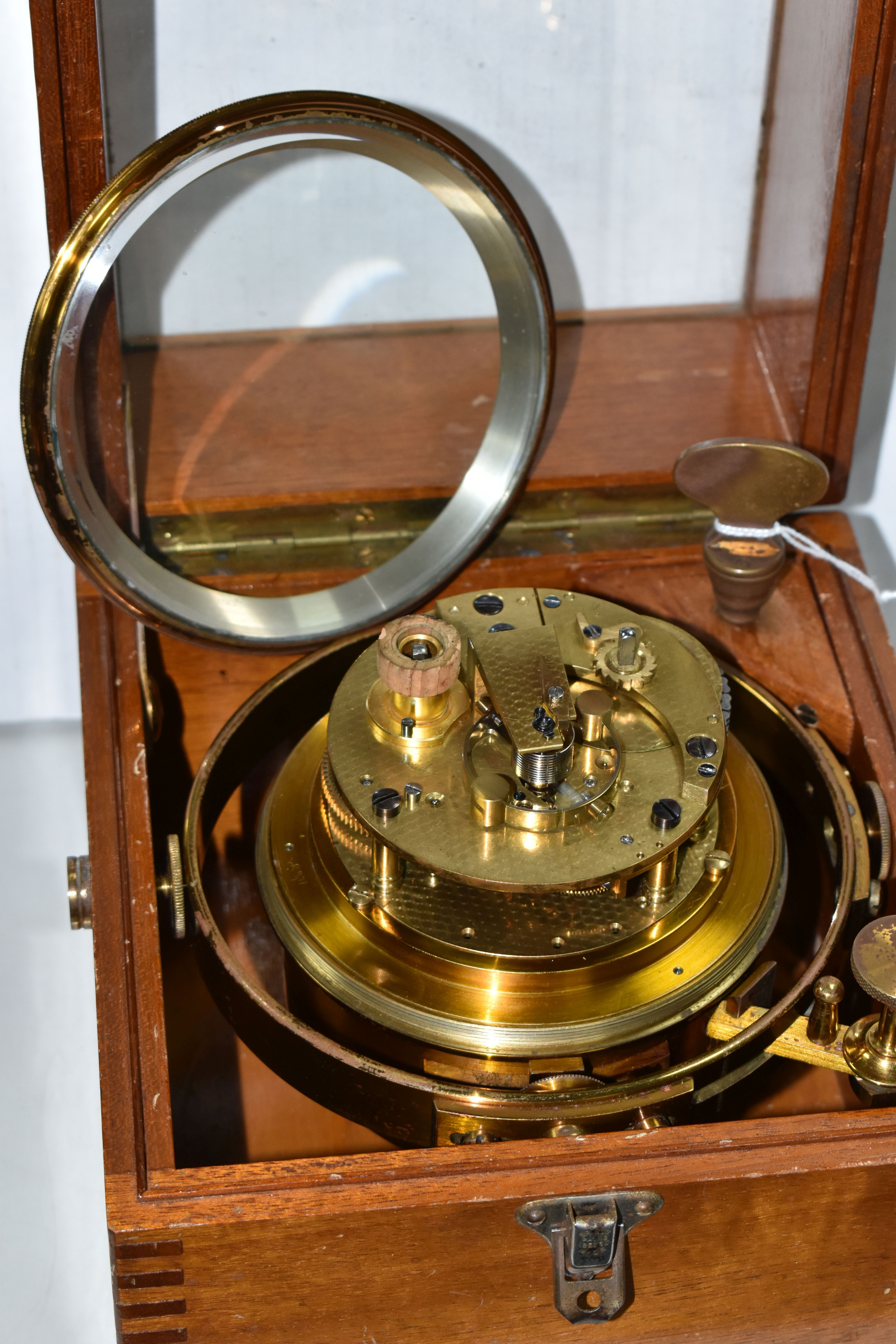 A MID 20TH CENTURY WALNUT CASED MARINE CHRONOMETER BY THOMAS MERCER LTD, SUPPLIED BY JOHN LILLIE & - Image 8 of 24