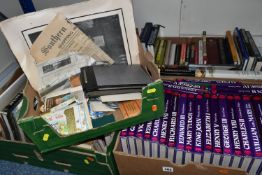 FIVE BOXES OF BOOKS, RECORDS & EPHEMERA containing approximately seventy-five miscellaneous titles
