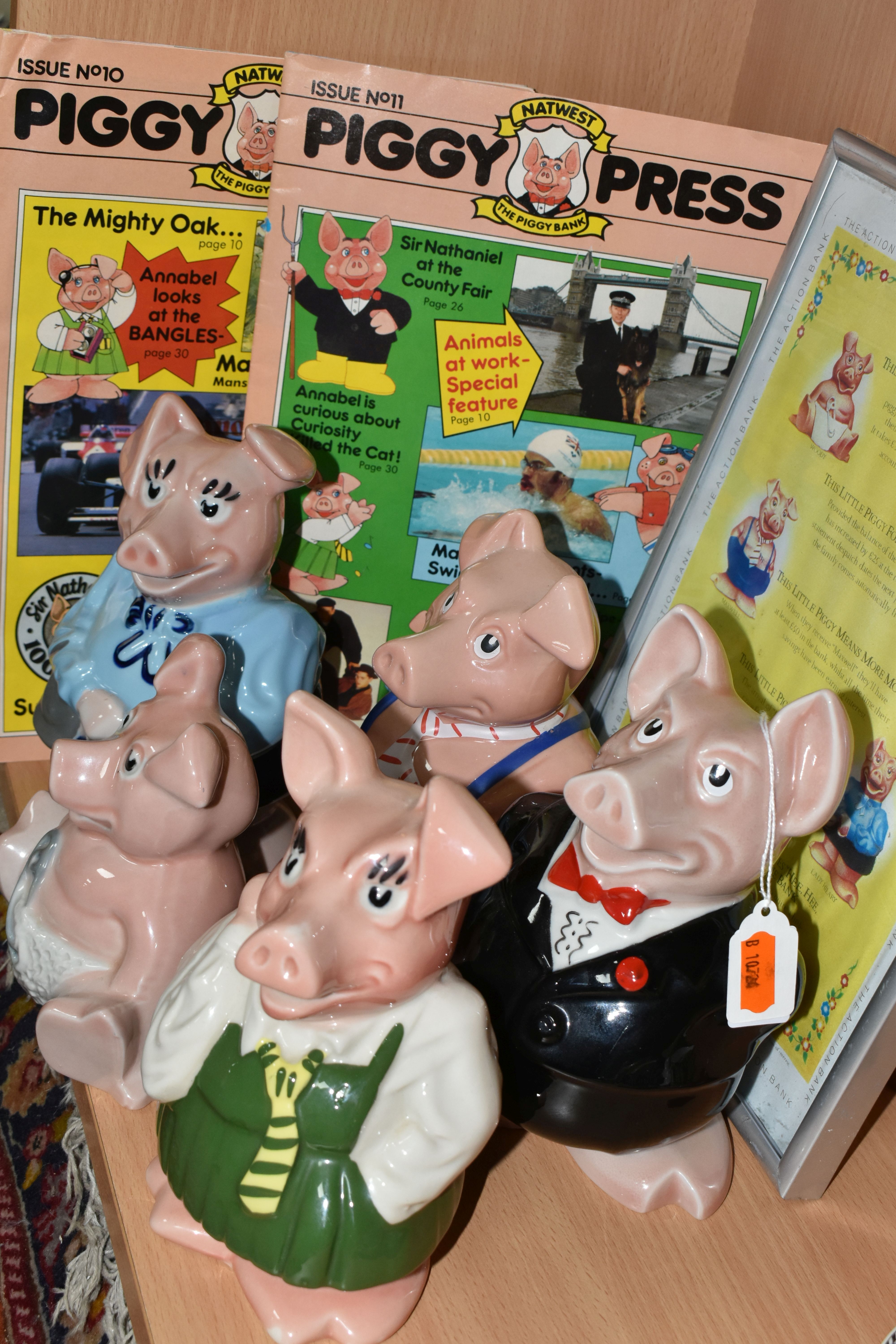 A FAMILY OF FIVE WADE 'NATWEST' PIGGIES, comprising Sir Nathaniel Westminster, Lady Hilary - Image 3 of 5