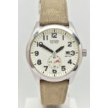 A GENTS 'CITIZEN ECO-DRIVE' WRISTWATCH, large round cream dial signed 'Citizen Eco-Drive WR100',