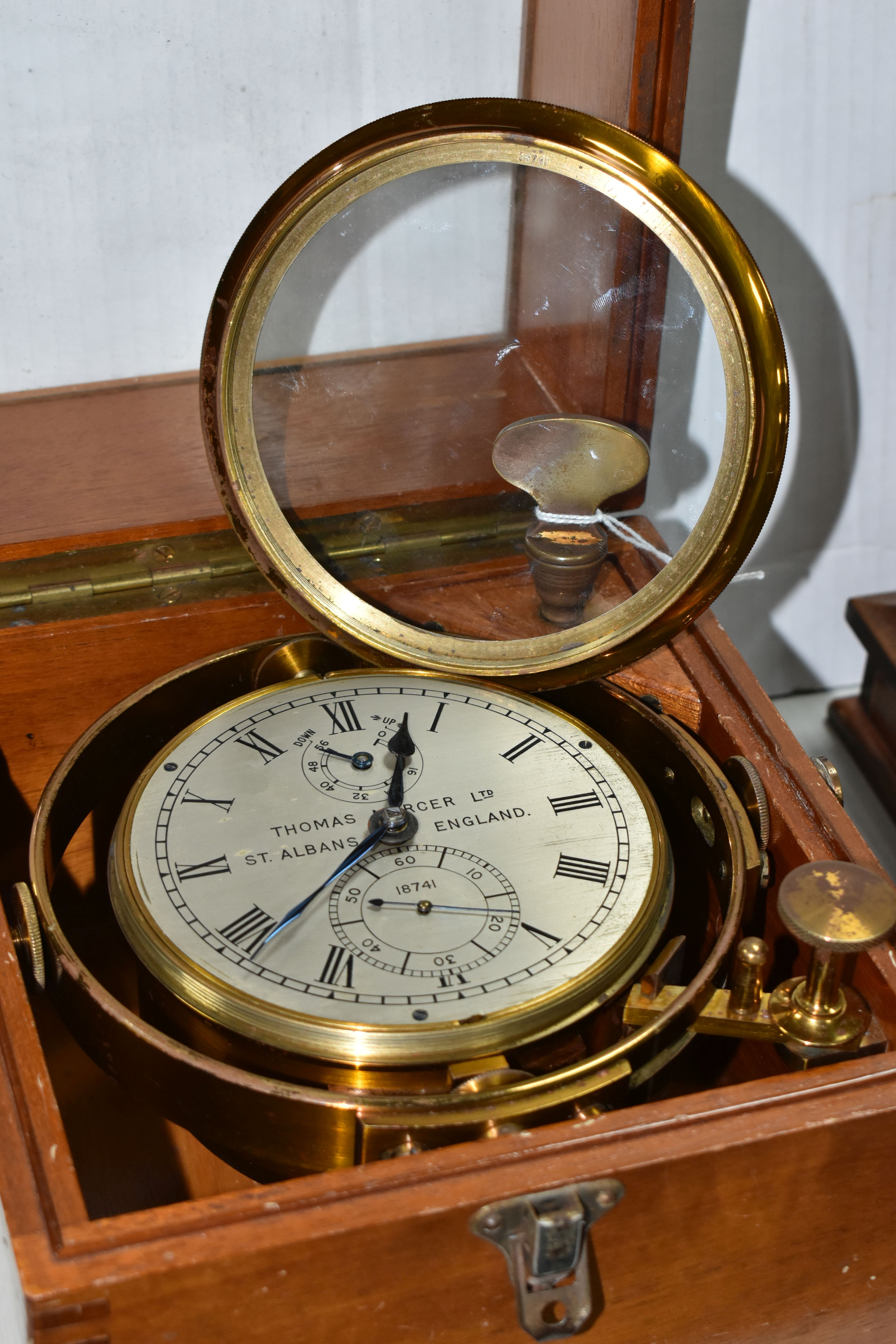 A MID 20TH CENTURY WALNUT CASED MARINE CHRONOMETER BY THOMAS MERCER LTD, SUPPLIED BY JOHN LILLIE & - Image 21 of 24