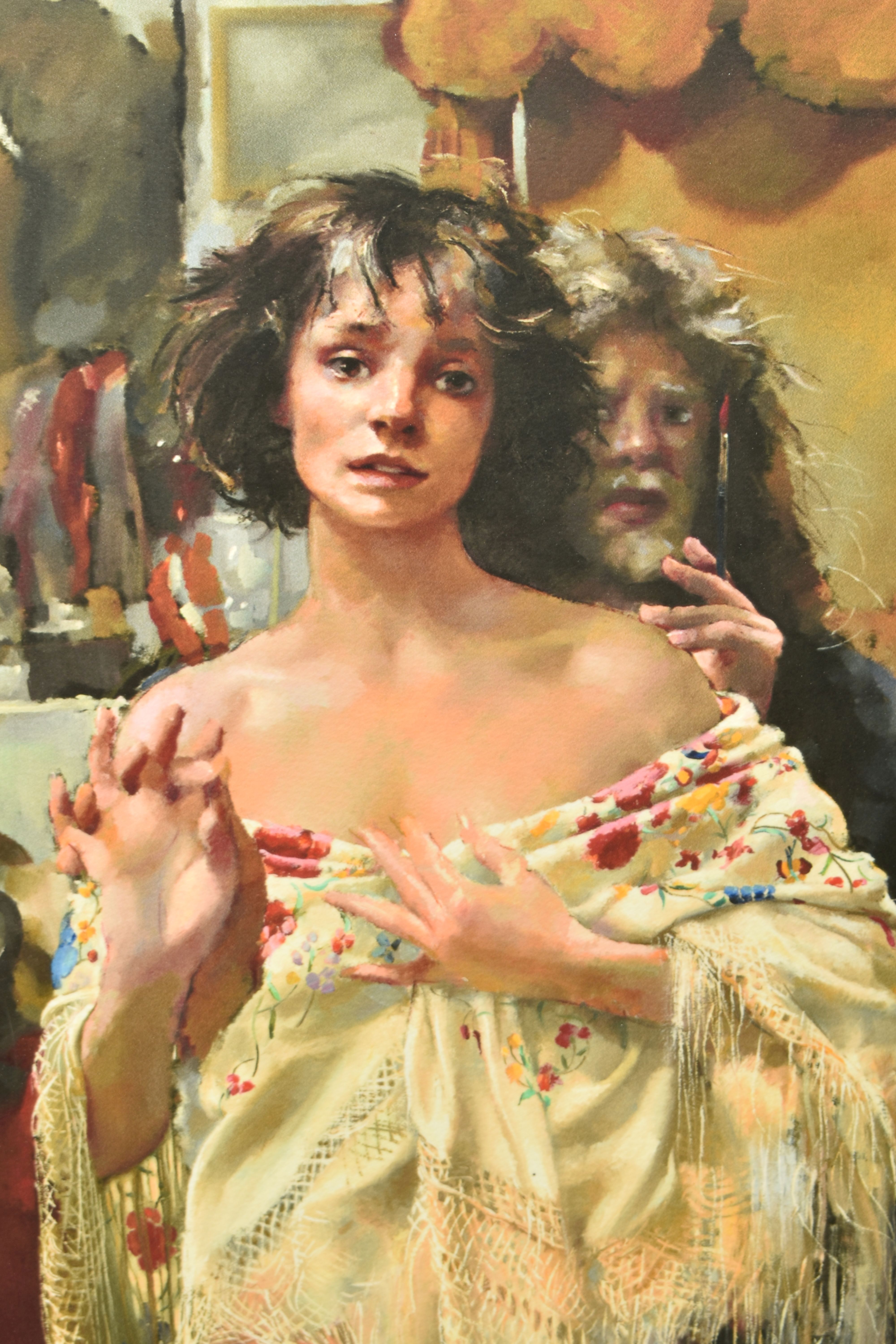 ROBERT LENKIEWICZ (1941-2002) 'THE PAINTER WITH BENEDIKTE', a limited edition print depicting the - Image 3 of 8