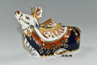 A ROYAL CROWN DERBY IMARI 'REINDEER', introduced 2001-2004, height 9.5cm, designed by John Ablitt,