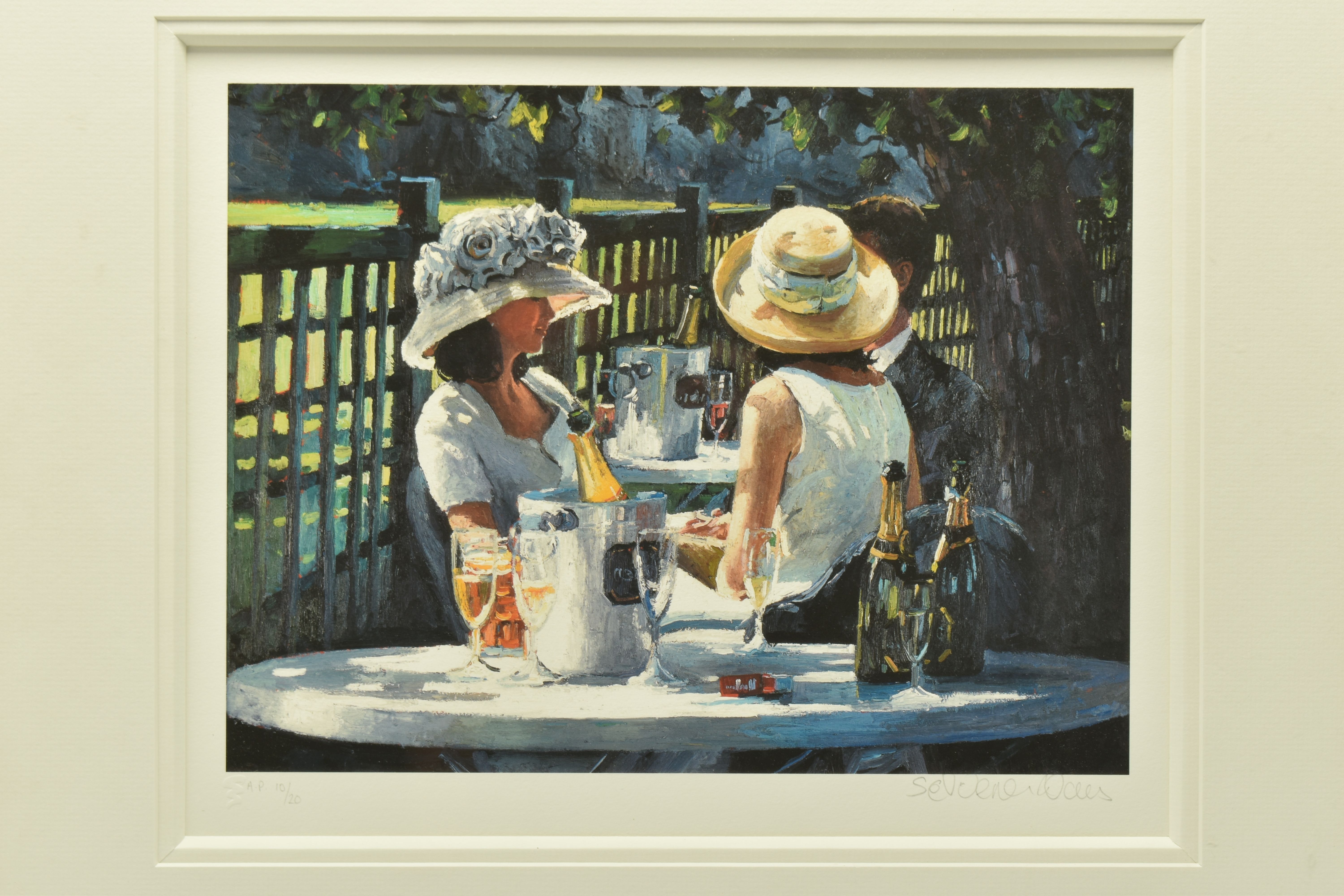 SHERREE VALENTINE DAINES (BRIITISH 1959) FIGURES CELEBRATING WITH CHAMPAGNE, a signed artist proof - Image 2 of 9