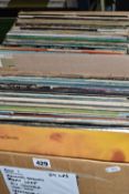 TWO BOXES OF LP RECORDS, approximately ninety LP records, artists include The Rolling Stones, The