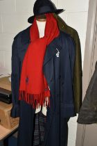 A NAVY BLUE BURBERRY RAINCOAT AND A BURBERRYS WAX JACKET, comprising raincoat size 48 Regular, a